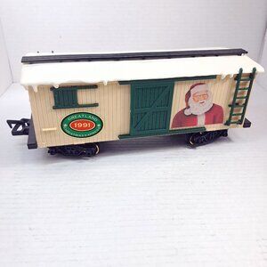 New Bright Greatland Holiday Express Train Christmas 1991 freight car Santa